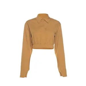 HARPER CROPPED RUCHED LONG SLEEVE TOP (SAMPLE SALE)