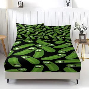 3-Piece Rick and Morty Pattern Bedding Set, Comfortable Printed Bed Sheet and 2 Pillowcases, Anti-Slip for Kids and Teens Gifts
