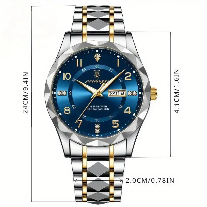 Luxury Quartz Watch for Men - High-Quality Luminous Dial, Accurate Timekeeping, Water Resistant, Elegant Design, Perfect for Formal Occasions - New Luxury Quartz Watch for Men - High-Quality Luminous Dial, Accurate Timekeeping, Water Resistant, Elegant Design, Perfect for Formal Occasions - New