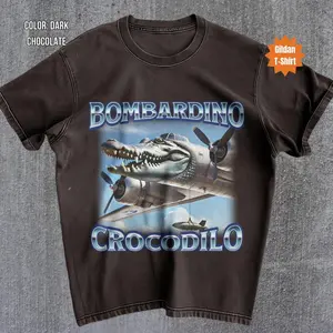 Bombardino Crocodilo Funny Brain Rot T-shirt, Bootleg Rap Tee,, Meme Shirt, Italian Brainrot Meme, Crocodile Tee