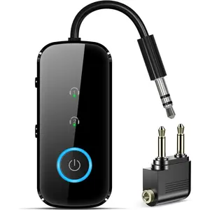 Premium pro bluetooth 54 transmitter receiverairplane audio adapterwireless transmitter for tvtravel flightairlinegymsupports to 2 airpodsheadphonesbluetooth receiver for carhome stereo