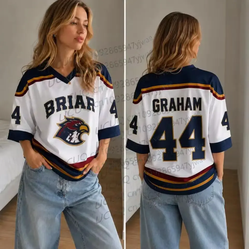 2026 New Movie Off Campus Briar University Women Jersey Graham 44 DI LAURENTIS 66 Tucker 46 Jersey V-neck Short Sleeve T-shirt