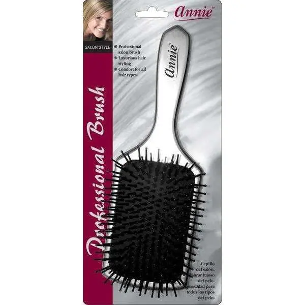 Annie Deluxe Square Wood Paddle Wig Brush #2210 - Hair Brushes & Combs, Fine & Wavy Hair Styling Tool for Dry Grooming, Textured, Hairdressing, Shine Enhancing, Normal, Single Item