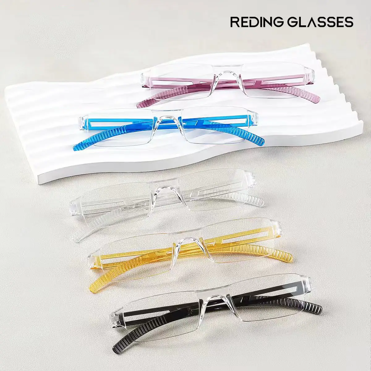 Stylish Reading Glasses with High-Definition Transparent Lenses, Excellent Light Transmission for Clear Vision, Blue-Light Filtering to Reduce Phone Screen Eye Strain