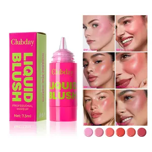 6 Color Pressed Fine Glitter Pearl Blush Liquid, Smooth Contouring Liquid, Natural Look, Long-Lasting, Easy to Apply, Suitable for All Skin Types, Glow