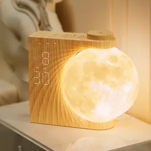 RETEYUNG Sunrise Alarm Clock with Moon Lamp, Home Decor, Digital Dimmable Bedroom Clock, 10 Sleep Sounds, Wake-Up Light, gift for girlfriend/boyfriend