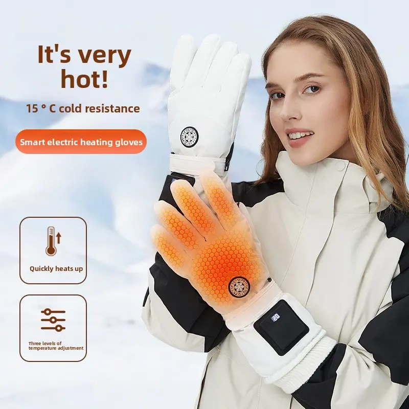 Unisex Youth Intelligent Electric Heating Sports Gloves - Winter Cold-Resistant, Quick Heat-Up, Temp Control, Hand Protection for Outdoor Skiing, Warmth