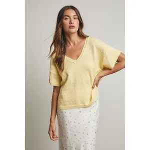 V Neck Sweater - Lemon