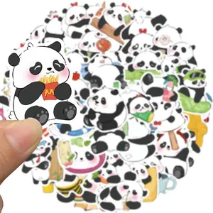 Cute Panda Pattern Sticker, 50pcs/set Self Adhesive Decorative Stickers, DIY Decals for Water Bottle, Laptop, Phone Case, Scrapbooking, Journal Making, Cover