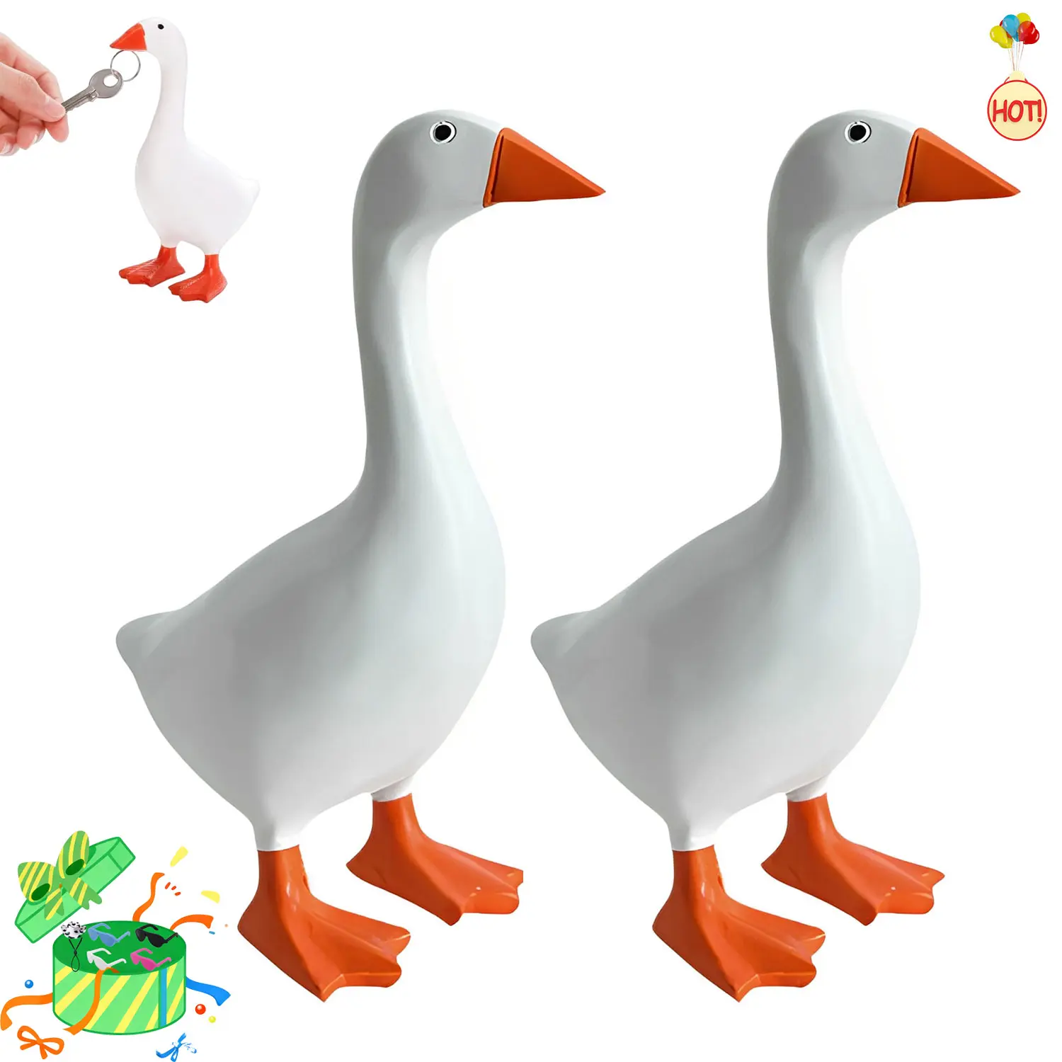 7-Inch Artistic Desk Goose Figurine, Funny Mini Ornaments for Office Desk, Christmas Decor, Entryway Porch Accents, Interior Decoration Accessories (Toys & Hobbies Specialty DIY Supplies)
