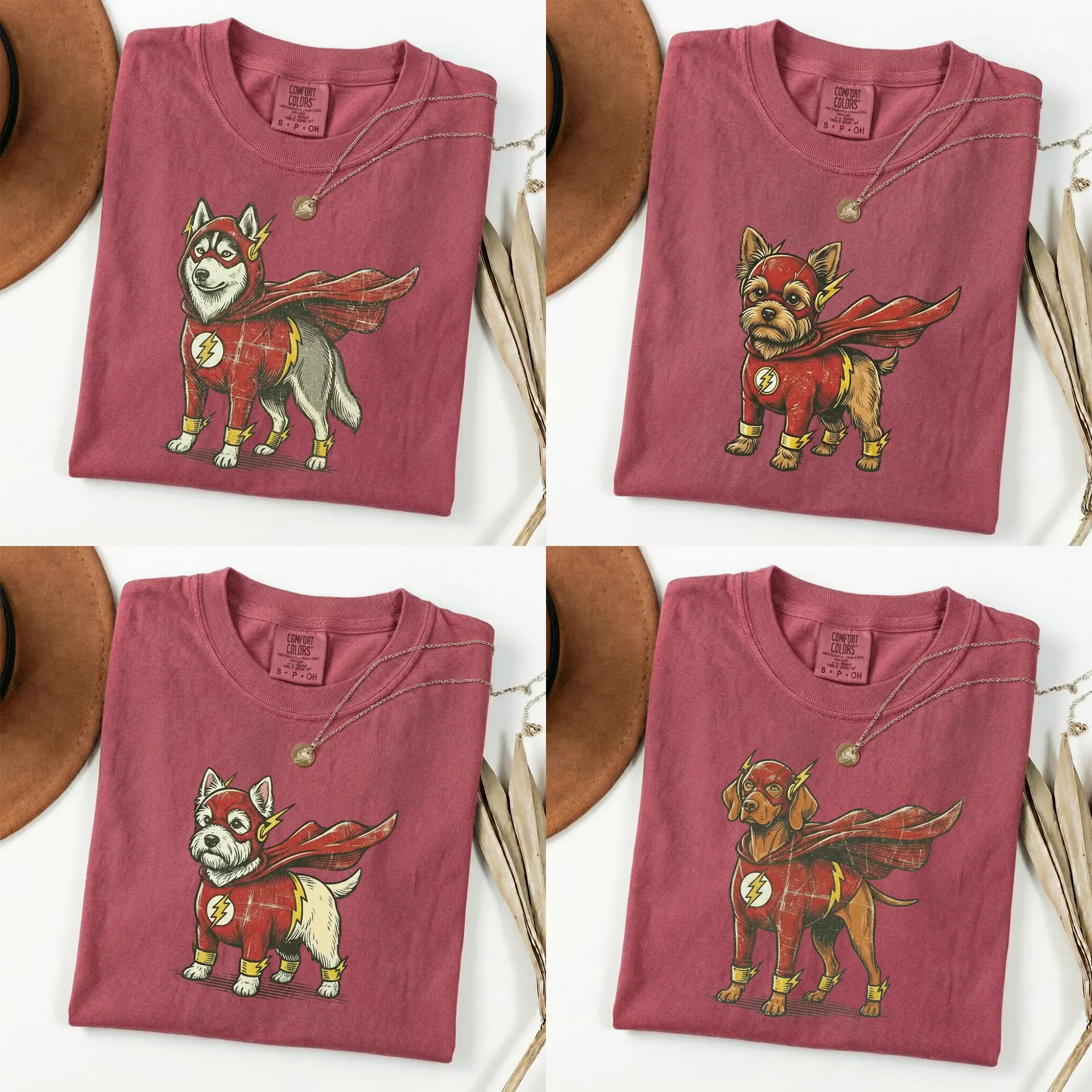 Comfort Colors CRIMSON I'm The Fastest Puppy Alive Superhero Dog Shirt – Funny Dog Tee for Comic Fans, Fast Dog Lover Gift, Nerdy Flash-Inspired Pet Humor Shirt for Him or Her