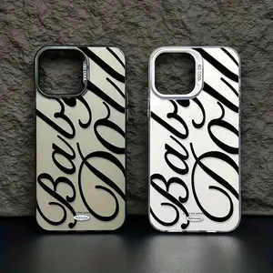 Fashion Trendy Full Screen English Pattern Laser Matte Imd Phone Case Casing, Shockproof Anti-Slip Protective Cover for iPhone Series
