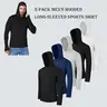 Noeallyrisss 5 pack Men's Athletic Hooded Long Sleeves – Quick Dry Running Shirts with Thumb Holes Sports Activewear Set outdoorfun