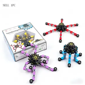 1 Pack Deformable Stress Relief Rotating Toys, Fun Sensory Toys, DIY Chain Robot Spin Toy, Finger Gyroscope, Classroom Prizes, Kids Party Favors
