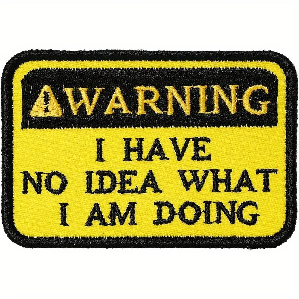 Slogan Graphic Embroidered Patch, Funny Durable Versatile Hook and Loop Patch, Decorative Patch Creative Use for Backpack, Vests, Jackets, Jeans, Hats, Helmets
