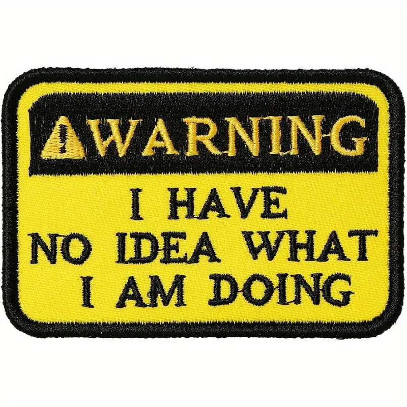 Slogan Graphic Embroidered Patch, Funny Durable Hook and Loop Patch, Decorative Patch Creative Use for Backpack, Vests, Jackets, Jeans, Hats, Helmets, Applique Patches