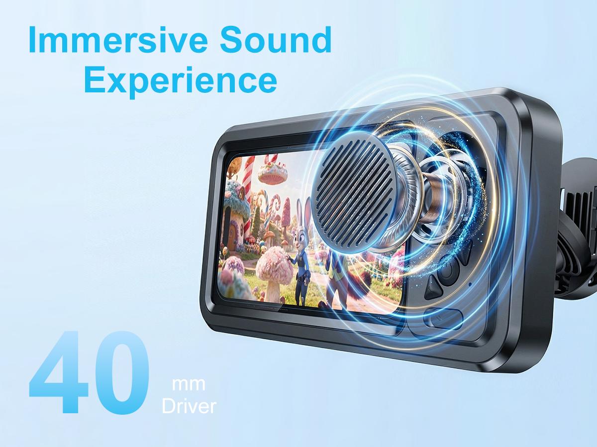 Waterproof box speaker, bathroom waterproof360 rotating touch screen, Bluetooth speaker,watch movies, listen to music, phone holderBluetooth speaker audio shower TV holder,swimming pool, kitchen, bathroom, sink