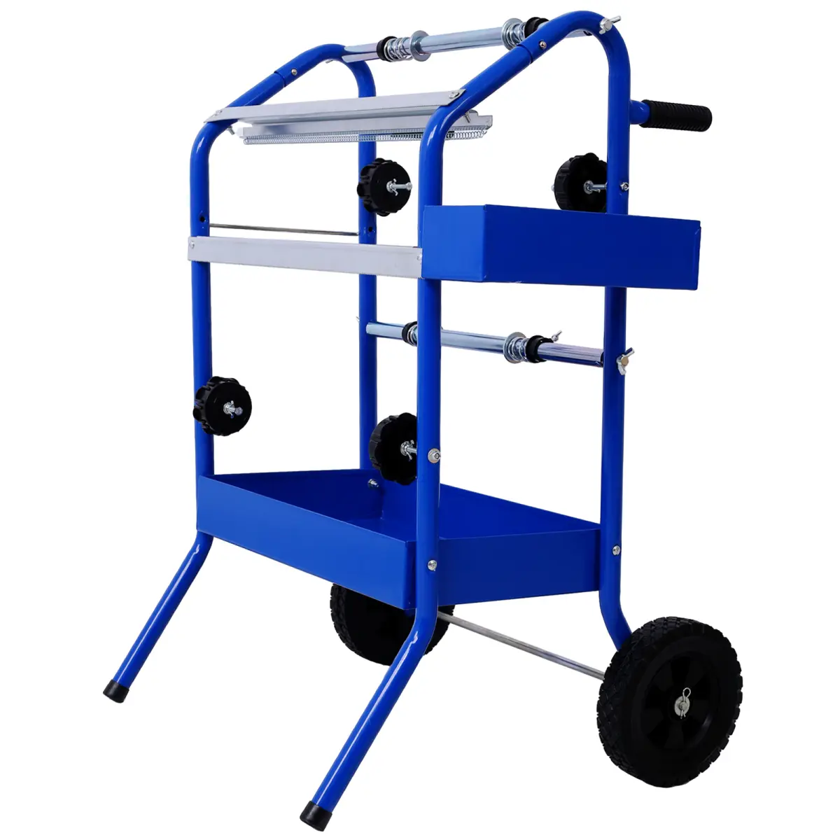 Mobile 18" Multi-Roll Masking Paper Machine with Storage Trays - Indoor & Outdoor Decoration Spray Paint Masking Auto Body Paint & Repair Shop Prep Blue