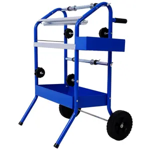 Mobile 18" Multi-Roll Masking Paper Machine with Storage Trays - Indoor & Outdoor Decoration Spray Paint Masking Auto Body Paint & Repair Shop Prep Blue