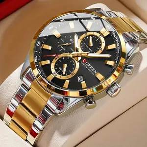 Business Men's Watch, Steel Band, Multi-functional, Chronograph Wristwatch, Waterproof Round Watch, Ideal choice for Gifts, For Men