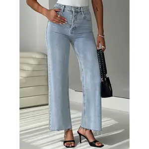 Fawcett High Rise Straight Leg Jeans Light Blue Wash Petite