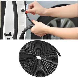 Door Edge Guards, 16Ft Rubber Seal  Door Edge Trim, U Shape Door Edge Protector Guard,  Weather Proofing Automotive Door Edge Molding Protection for   (Black)