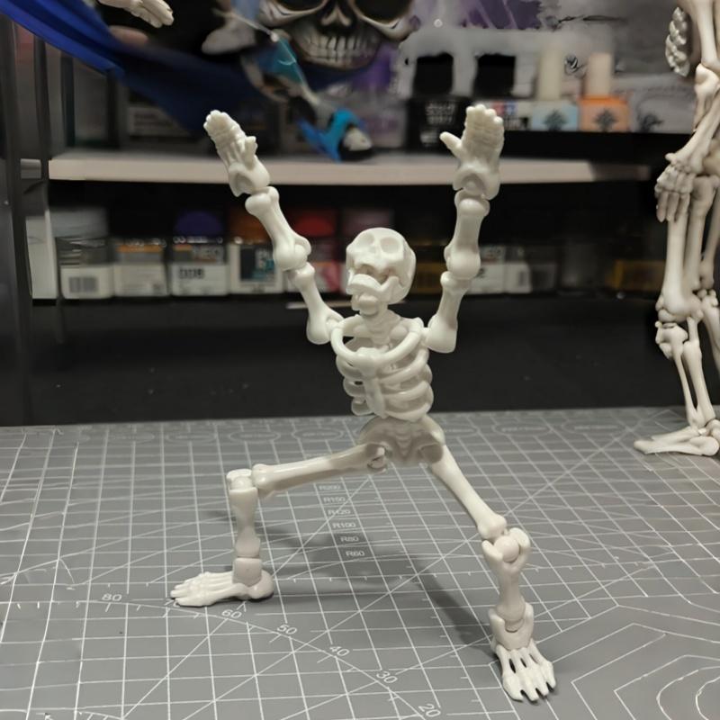 Official Poseable Skeleton Action Figure Model Kit - 20+ Points of Articulation for Halloween, Day of the Dead, Christmas Graveyard Gag Gift & Stop Motion Animation for TikTok