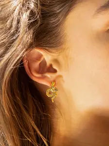 Ladies Earrings Diamond Encrusted Snake Earrings Stainless Steel 18k Gold Plated Waterproof Anti Allergy Unique Artistic Exquisite Spiritual Aesthetic Jewelry