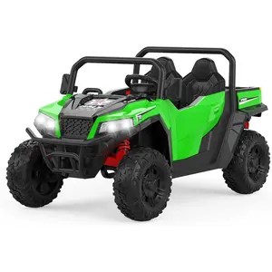Garvee 24V 4WD Electric Ride-On Dump Truck with Remote Control, Two-Seater All-Terrain Vehicle Featuring Dump Bed, Bluetooth Audio, LED Lights, and Shovel, Multiple Colors, Ages 3+