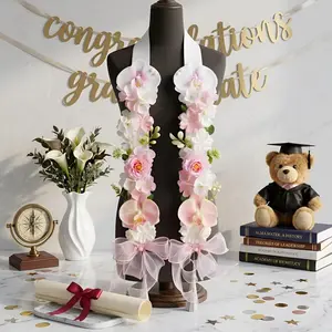 Custom Handmade Floral Graduation Stole, Floral Graduation Lei, Personalized Flower Sash, Unique Graduation Gift, Custom Flower Stole 2026