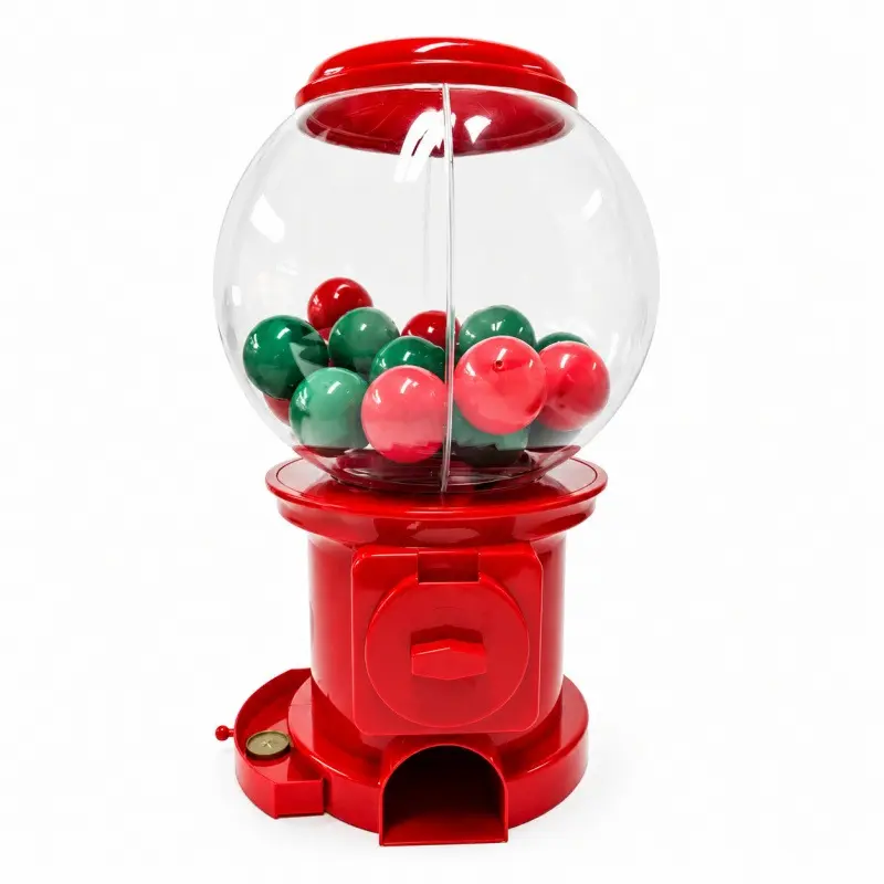 Christmas Gashapon Machine with Empty Red & Green Capsules & Coins, Refillable Capsule Vending Machine for Holiday Gifts, Christmas in July Party, Family Game & Candy Surprise