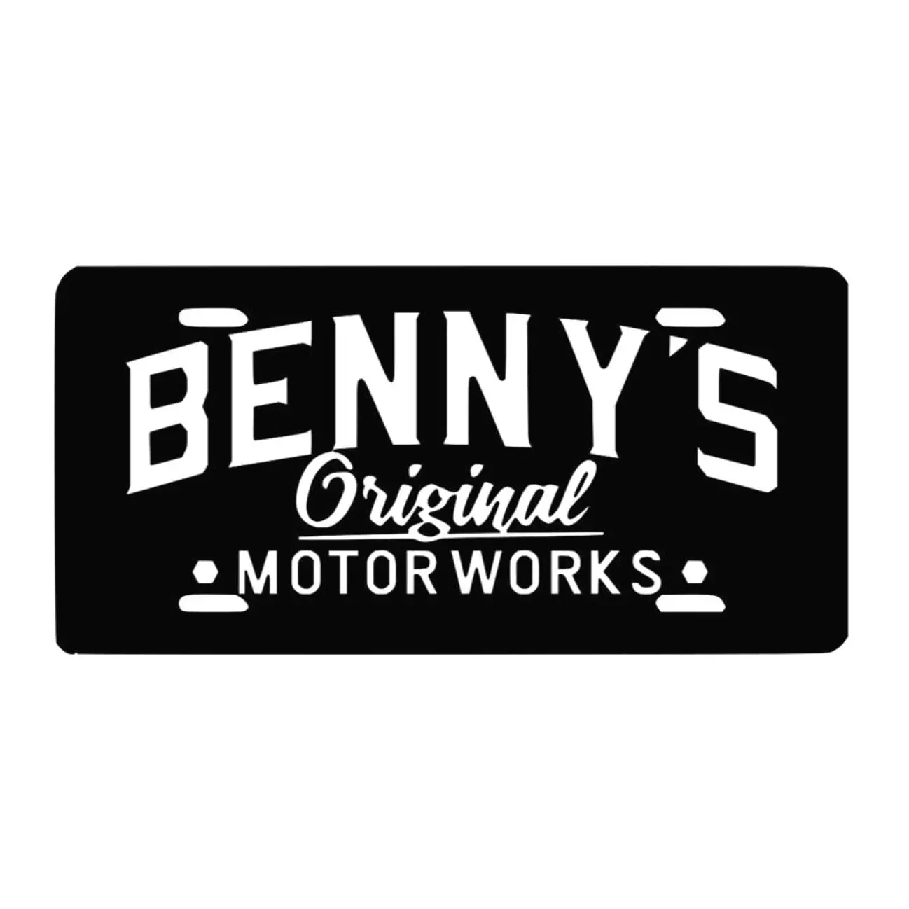 Benny's Motoworks License Plate - Customizable and Durable