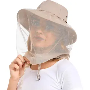 Head Net Hat - Bug Cap UPF 50+ Sun Protection with Hidden Netting for Beekeeping Hiking