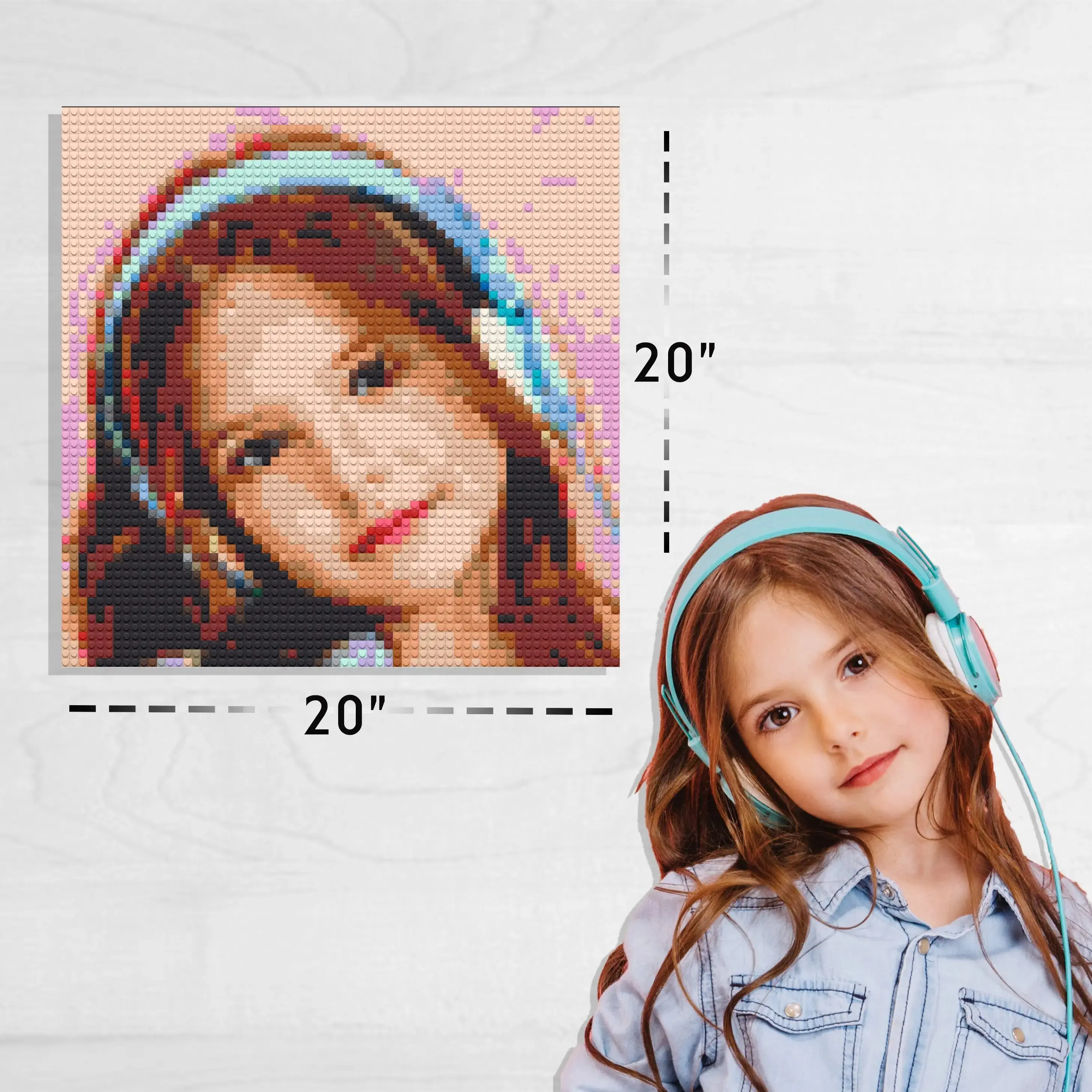 Custom Bricked Mosaic Portrait 20×20"