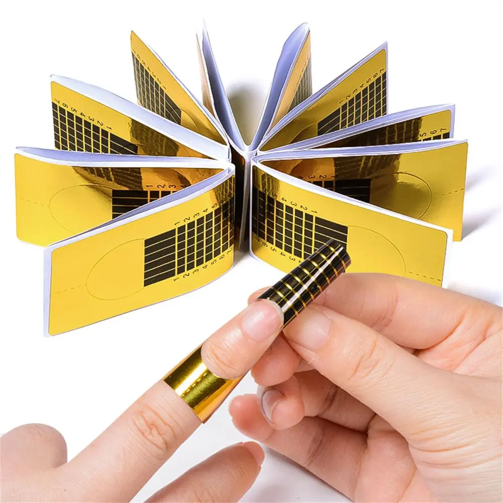 20pcs/set Professional Nail Art Form Sticker, Self-adhesive Nail Extension Tip, Nail Art Extension Paper Holder Tools