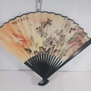 Vintage large Hand Painted Chinese Fan Landscape Scene  signed by All Time Finds – Collectibles:Cultures & Ethnicities:Asian:1900-Now:Chinese:Fans