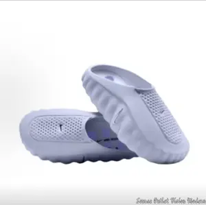 Lilac Grey Ergonomic Slip-On Mules - Breathable Cushioned Footbed with Massage Nodes for Post-Workout Relaxation, Home Comfort & Spa Days
