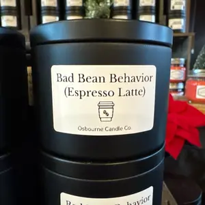Osbourne Candle Co. Bad Bean Behavior Espresso Latte Scented Candle for Home Aroma