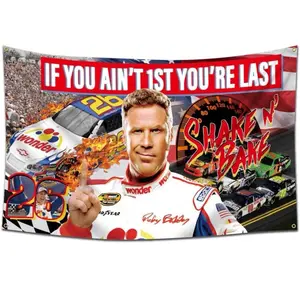 If You Ain't First You're Last 3x5 Ft Flag SHAKE & BAKE Funny Poster Durable Man Cave Wall Flag with Four Brass Grommets Suitable for Indoor Decor