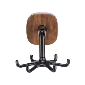 Wall Mounted Rotating Suction Cup Hooks, 360° Swivel Punch-Free Wall Hanger, 6 Prongs Heavy Duty Suction Hooks, Removable Multi-Hook Organizer for Kitchen Bathroom
