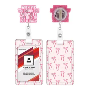 Fun Nurse Badge Reel Set with Retractable Clip, Bow Card Holder, Badge Buddy Nursing, Perfect Gift for Nurses, Rn Lpn Cna Ma Medical Workers Teachers Doctors