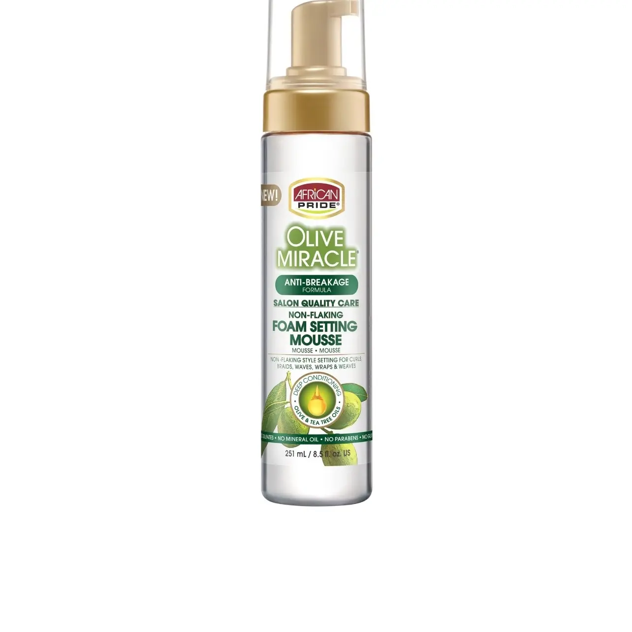 African Pride Olive Miracle Foam Setting Mousse 8.5 Oz
