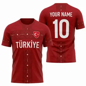 Turkey Football Jersey Custom Name Number Türkiye Soccer Tee for Men Women Fans