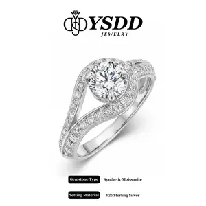 【#670 】2CT Classic Buckle Ring vvs Synthetic Moissanite Rings in 925 Sterling Silver