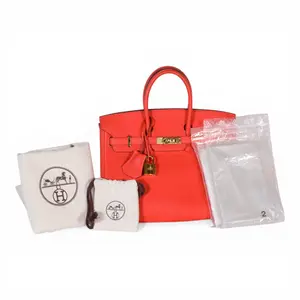 Pre-owned HERMÈS Leather Shoulder Bags Birkin 25 Capucine Togo and Gold Hardware 2016