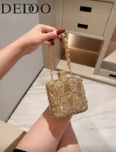 New Vintage Luxury Diamond Mini Handbag, Glamorous Party Bag, Elegant and Charming Sparkling Crystal Clutch, Evening Purse Designed for Sophisticated Ladies Suitable For Parties, Weddings, Galas and Formal Events