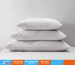 Goose Feathers Down Pillow for Sleeping,Hotel Collection Queen Size Soft Bed Pillow,100% Cotton Cover Queen Size (20X30IN) 1 Pack