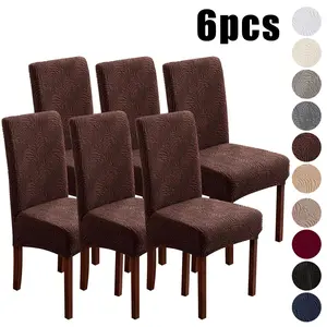 Solid Color Jacquard Stretch Chair Slipcovers, Parsons Dining Chair Cover, Removable Washable Chair Cover for Kitchen