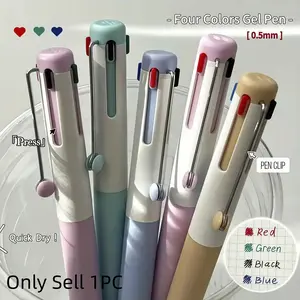 1 Set Multicolor gel Pen 0.5,4-in-1 Colored Pens Fine Point,gel Gift Pens for Planner Journaling,Assorted Ink, Quick Dry Gel Pen Fine Point 0.5mm, Retractable Press Gel Pens,Cute Office School Supplies Gifts for Women, Smooth Writing Pen