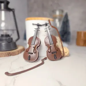 6 Pack Mini Violin Models, Realistic Miniature Violin Desk Decorations, Small Decorative Violin Ornaments for Home & Office, Perfect Gift Idea
